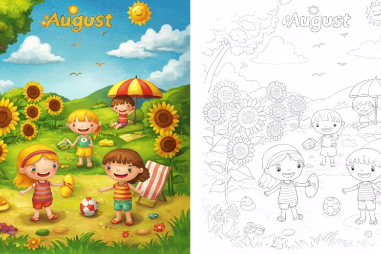 august coloring pages